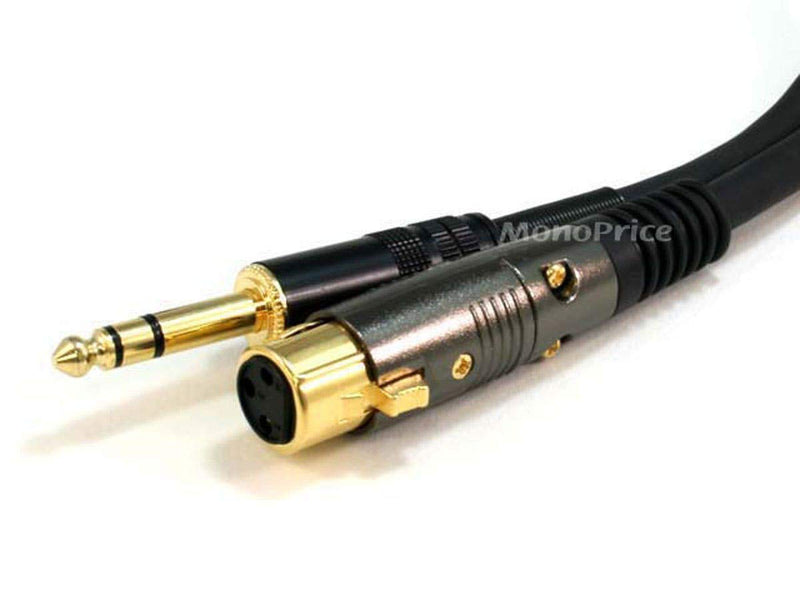 Monoprice XLR Female to 1/4-Inch TRS Male Cable - 25 Feet - Black, 16AWG, Gold Plated - Premier Series