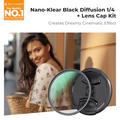 K&F CONCEPT 72mm Black Diffusion 1/4 Filter + Lens Cap