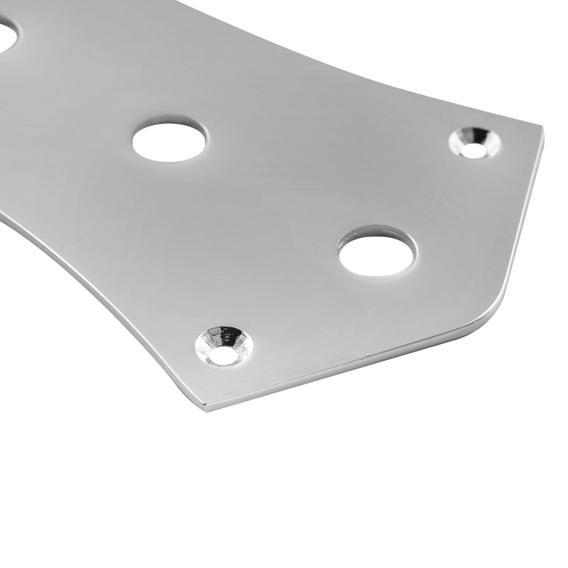 Musiclily Pro Steel 4-Hole Jazz Bass Control Plate J Bass Control Plate with 10mm (25/64") CTS Pot Holes for Jazz Bass Electric Bass Guitar, Chrome