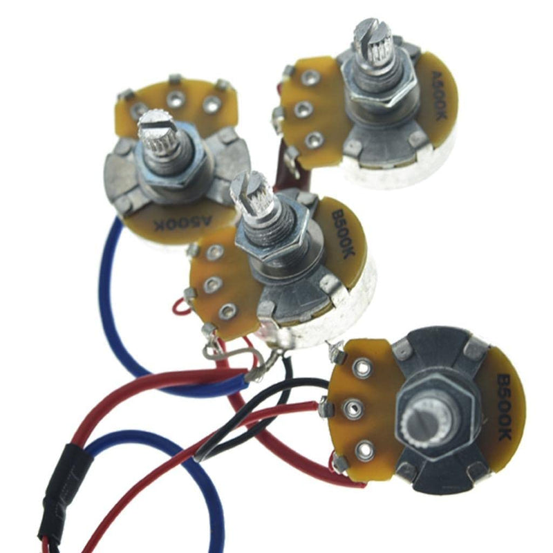 Guitar Prewired Wiring Harness Humbucker Solderless Wiring Harness 2V2T with 500K Pots and 3 Way Toggle Switch For LP Les Paul Standard Series For LP Standard Series