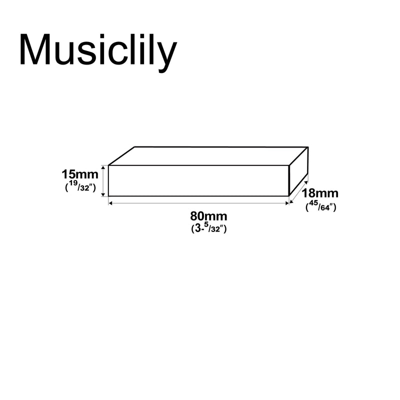 Musiclily Pro 80x18x15mm Bass Pickup Height Foam Self-Adhesive EVA Foam Anti-Vibration Foam for Jazz Bass Pickup, Black (Set of 10) For JB Pickup