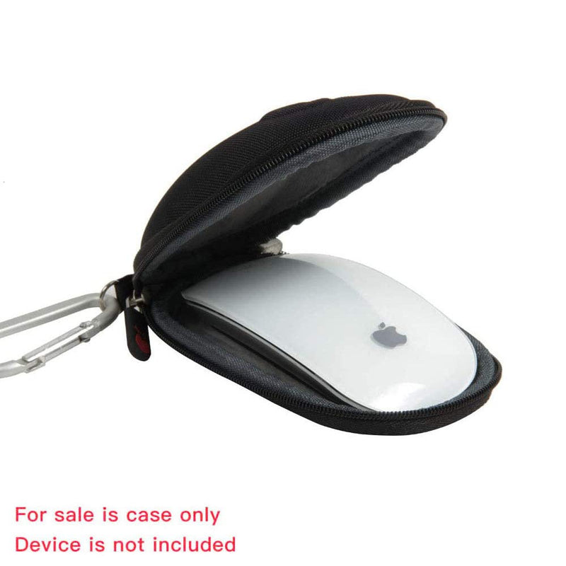 Hermitshell Nylon Travel Case with Carabiner Fits Apple Magic Mouse (I and II 2nd Gen) (Black) Black Nylon