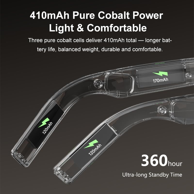 IMIKI AI Smart Glasses, Green | 8MP Camera, UV400 Lens, IP54 Waterproof, 410mAh Battery, 64.45g Lightweight