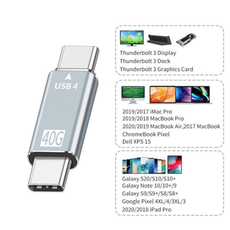 ChenYang CY USB C Male to Male Adapter,USB4 Type C 100W Power Data 8K Video Extension Connector Adapter