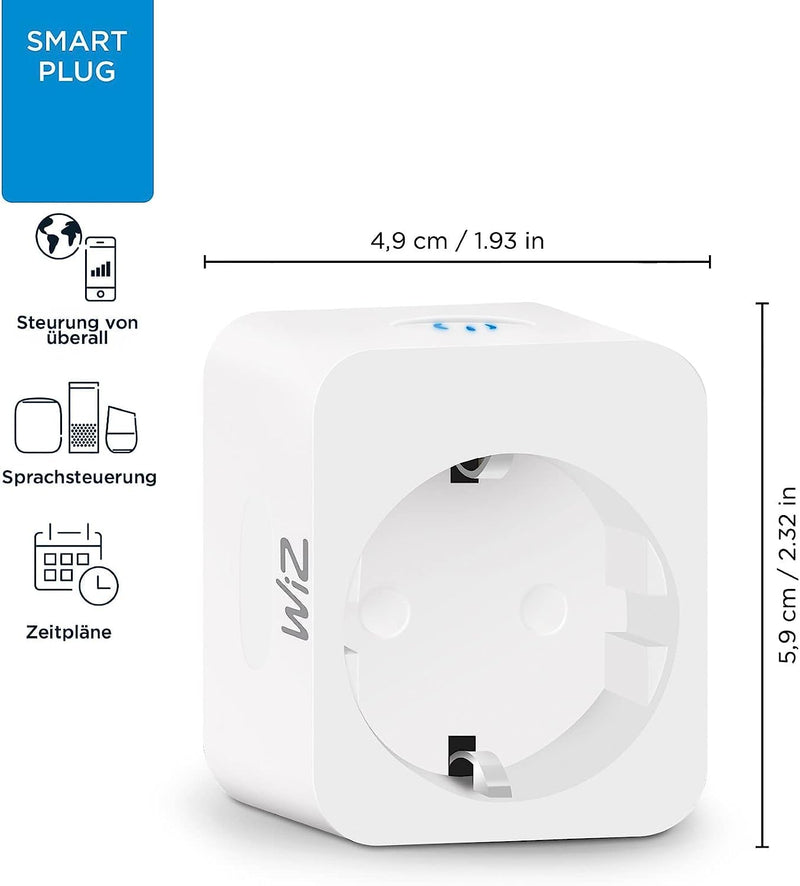 WiZ Smart Plug - Smart Plug - App / Voice Control via Wi-Fi - Single Pack - White Without power consumption meter