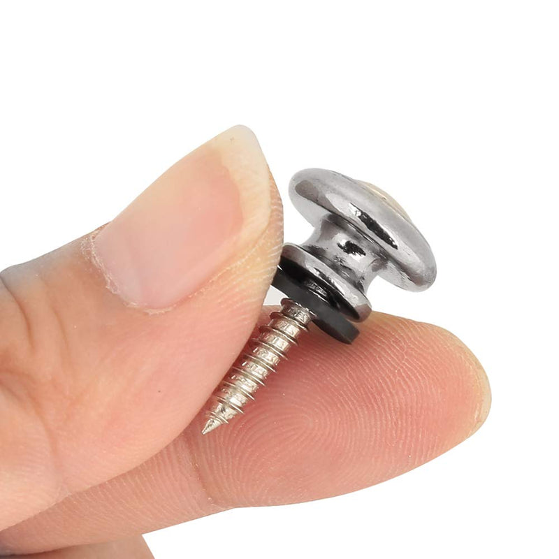 Guitar Strap Buttons, Mushrooms Head Guitar Strap Locks End Pins with Screws and Washers, for Guitar Ukulele Electric Bass(Sliver)