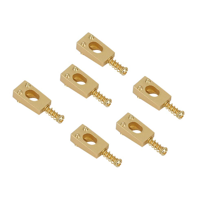 6PCS Guitar Bridge Roller Saddles Brass String Saddles Replacement for Electric Guitar Accessories (Gold) Gold