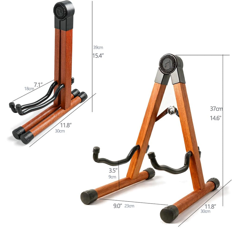 Guitar Stand,Wood Guitar Stand Floor,Electric Guitar Stand, Foldable Acoustic Guitar Stand Fits Classical & Bass Guitars, Violins, Mandolins, Ukuleles
