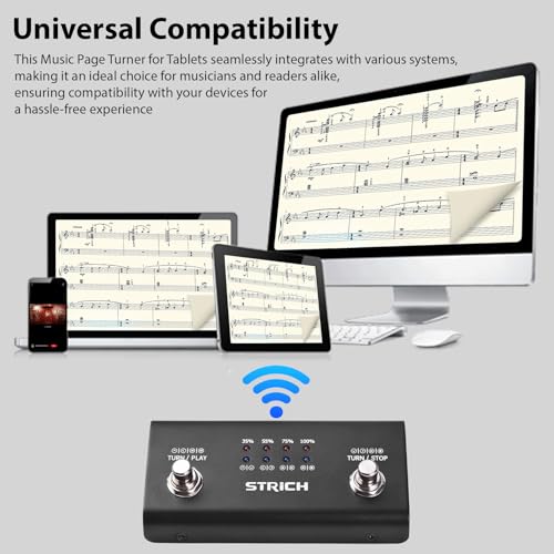 Wireless Page Turner Pedal Bluetooth Foot Controller for Music