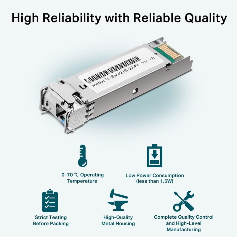 TP-Link TL-SM321B Network transceiver Module Fiber Optic 1250, W128171938 (Module Fiber Optic 1250 Mbit/s SFP) Bi-directional SFP module-B