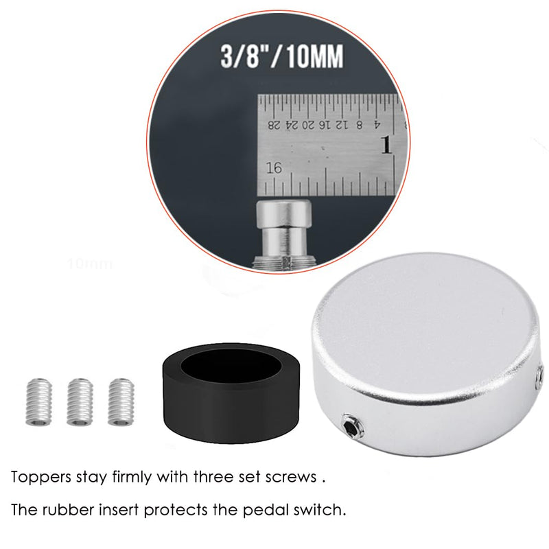 BUTTONS Footswitch Topper Guitar Pedal Button Caps | Barefoot Pedal Buttons and Guitar Pedal Topper to enhance Accuracy,Comfort,Protection. V1 Skirt-less 12 Pcs Multi-colors