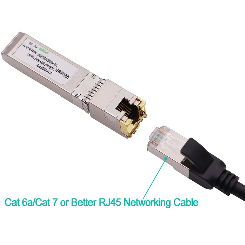 10G SFP+ to RJ45 Copper Modules, 1.25G/2.5G/5G/10GBase-T Ethernet Copper to SFP+ Transceiver Compatible for Intel E10GSFPT(Cat 6a/7 or Better, 30-Meter)
