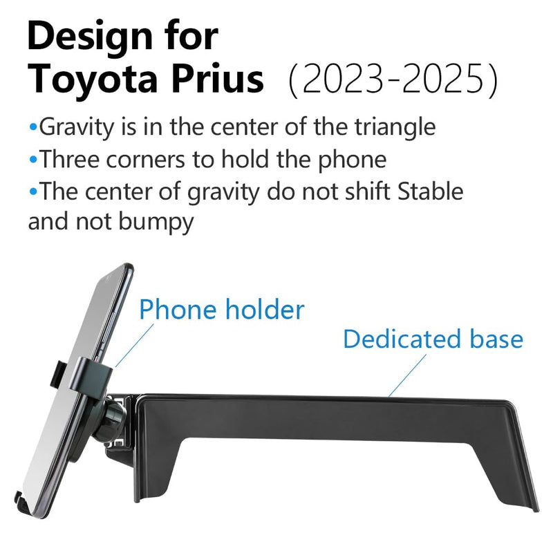 Car Phone Holder For Toyota Prius 2023 2024 2025 2026 Limited，Prius Prime 2023-2026 XSE and XSE Premium【12.3-inch screen】Auto Accessories Navigation Bracket Interior dash board Mobile Cell Mount case for Prius / Prius Prime 2023-2026【12.3" screen】