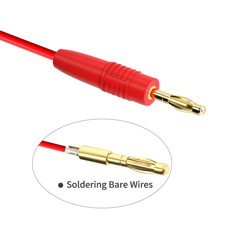 Cleqee Pack of 10 4 mm Banana Plugs Male Plug Gold-Plated Solder Type Adapter for DIY Electrical Testing 4 mm gold-plated banana plug