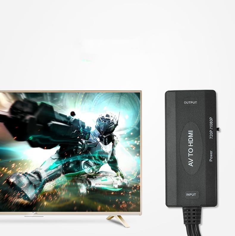 RCA to HDMI Converter, AV to HDMI Adapter Support 1080P PAL/NTSC Composite Video Audio Converter Adapter for WII, PS one, PS2, PS3, STB, Xbox