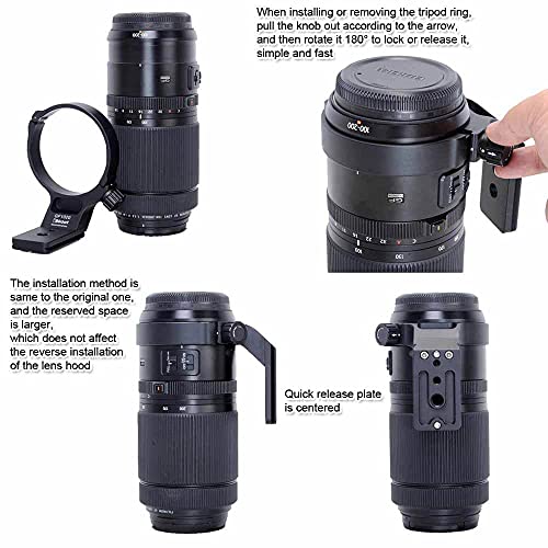 iShoot Tripod Mount Ring Lens Collar Compatible with Fujifilm GF 250mm f/4 R LM OIS WR & Fuji GF 100-200mm f/5.6 R LM OIS WR, Lens Support Bottom is Arca-Swiss Fit Quick Release Plate Dovetail Groove