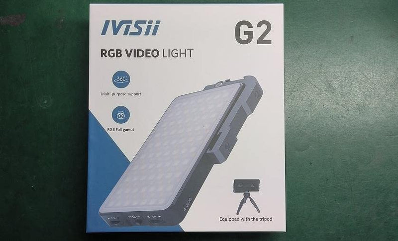 [AUSTRALIA] - G2 Pocket RGB Camera light,32Wh Built-in 4300mAh Rechargeable Battery 360°Full Color Gamut 9 Light Effects,2600-10000K LED Video Light Panel with Aluminum Alloy Body, Adjustable Tripod Stand 