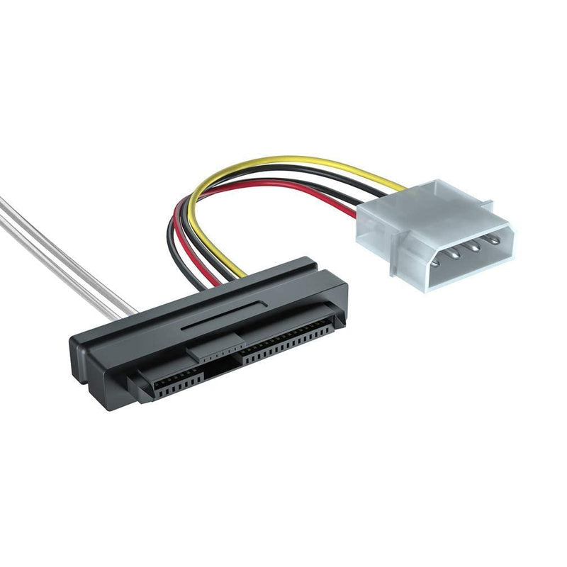 Internal Mini SAS HD SFF-8643 to 4xSFF-8482 Fan-Out SAS Cable with IDE Molex SATA Power for Raid Controller to Hard Drive, 12Gb/s, 0.5m(1.6ft)