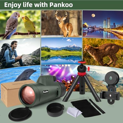 40x60 Monocular Telescope with Smartphone Holder & Upgraded Tripod, 2025 BAK4 Prism FMC Monoculars for Adults, HD Monocular Scope for Bird Watching Hiking Concert Camping Travelling