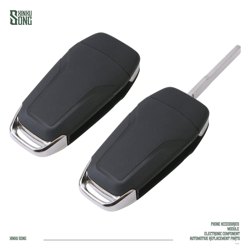 2Pcs Car Key Fob Keyless Flip Control Entry Remote N5F-A08TAA 3 Button Vehicles Replacement Compatible with Ford F150 Explorer Escape 164-R8130