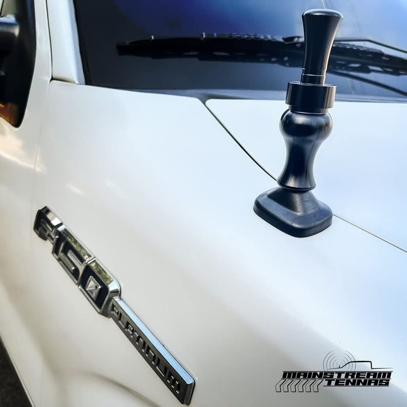 Duck Call Truck Antenna, Short 5.5 Inch Heavy Duty Anodized Aluminum Radio Antenna, Universal Kit Fits Most Trucks Including F150, F250, Maintains Reception, Unique Truck Accessories and Gifts (Black) Duck (Black)