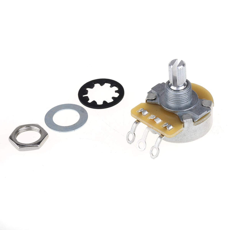 CTS 450 Series A/B250K Guitar Pots Split Shaft Fine 24-Splines Audio/Linear Taper Potentiometers for Electric Guitar/Bass, 10% Tolerance (2 Audio, 2 Linear) 250K Set