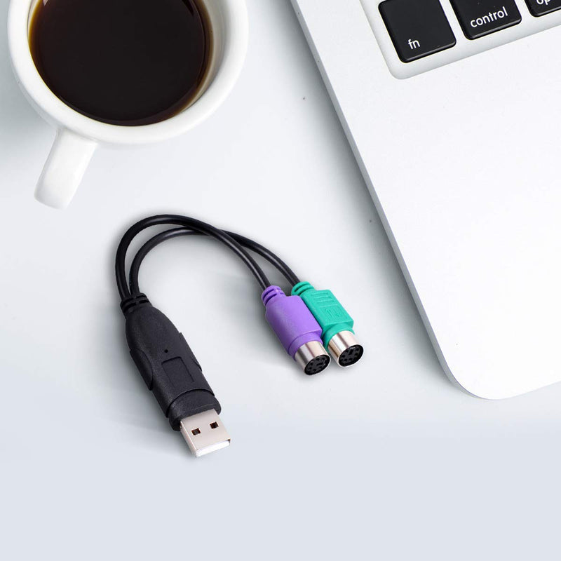 [AUSTRALIA] - UCEC PS/2 to USB Adapter Converter for PS2 Keyboard Mouse Black PS/2 to USB 
