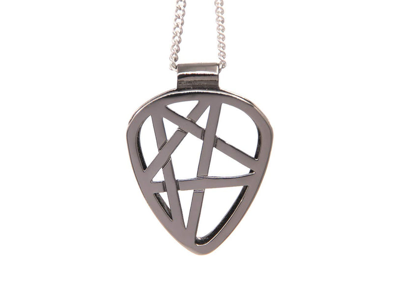 Guitar Pick Holder Necklace for Guitarists/Guitar Picks Keeper Storage Pendant Necklace Stainless Steel Music Lovers Musicians Gifts… (Metal Black, Star) Metal Black