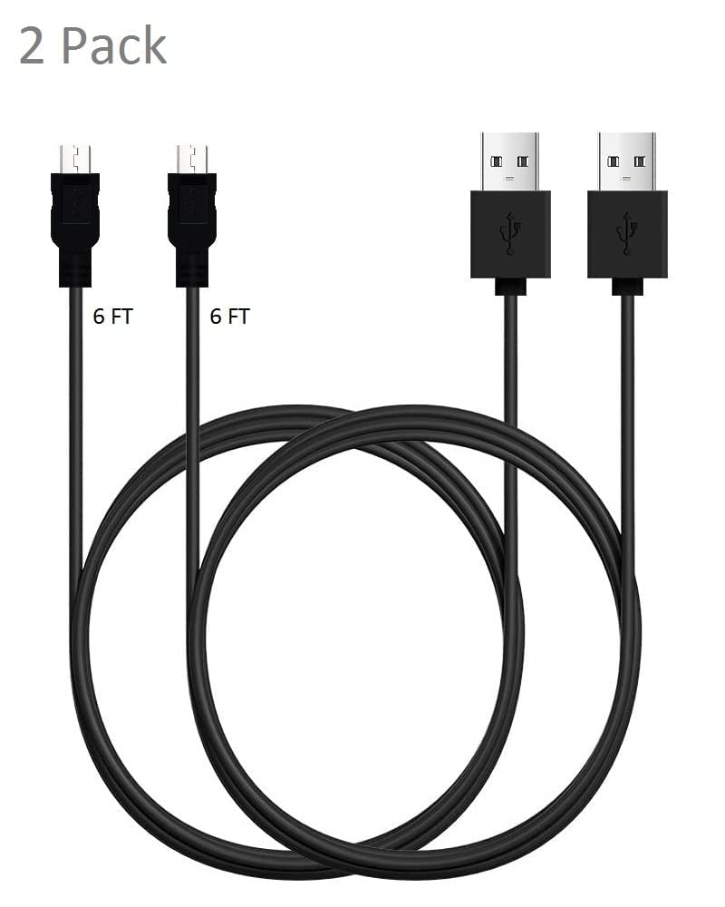 Micro USB Cable, 2 Pack [6FT, 6FT], Fast Charging Cable, High Speed Android Charging Cable, Android Phone Cable for Samsung Galaxy S7 Edge S6 S5 and More, Trustable Black 6ft-2