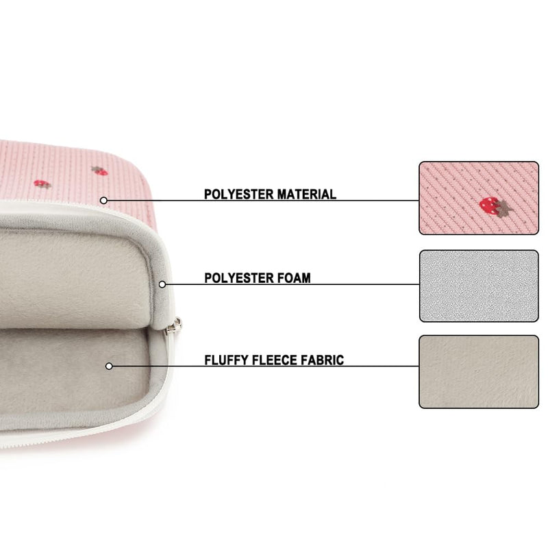 13-inch Laptop Inner Bag, with 3 Pockets, Equipped with a Hanging Strap and Luggage Strap, Suitable for 13.3-inch MacBook Air, HP, Dell and Lenovo laptops. (Strawberry) Strawberry 12.5 inch-13.5 inch