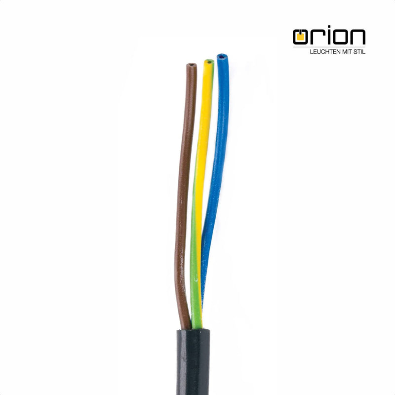 ORION LIGHTSTYLE Spiral Cable 3 Core Spiral Extension Electric Cable Light Cable Lamp Cable Black