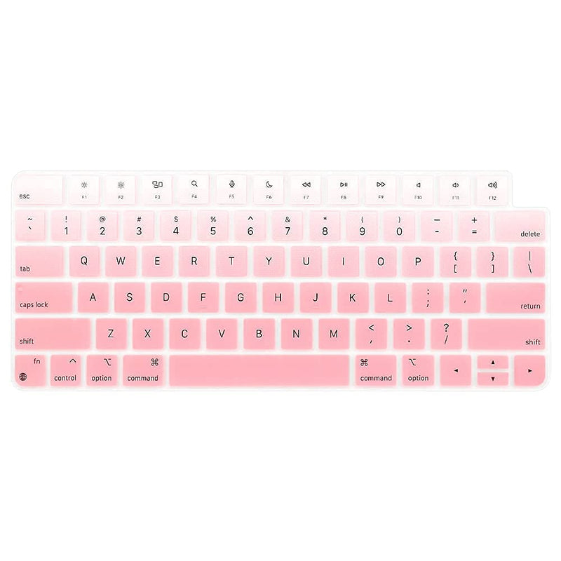 ProElife Keyboard Cover Skin for Apple Magic Keyboard 3 (with Touch ID, Model: A2449, for 2021 iMac 24'' & 2022 Mac Studio with Silicon Chip) Accessories Ultra Thin Silicone Protector (Ombre Pink) Ombre Pink