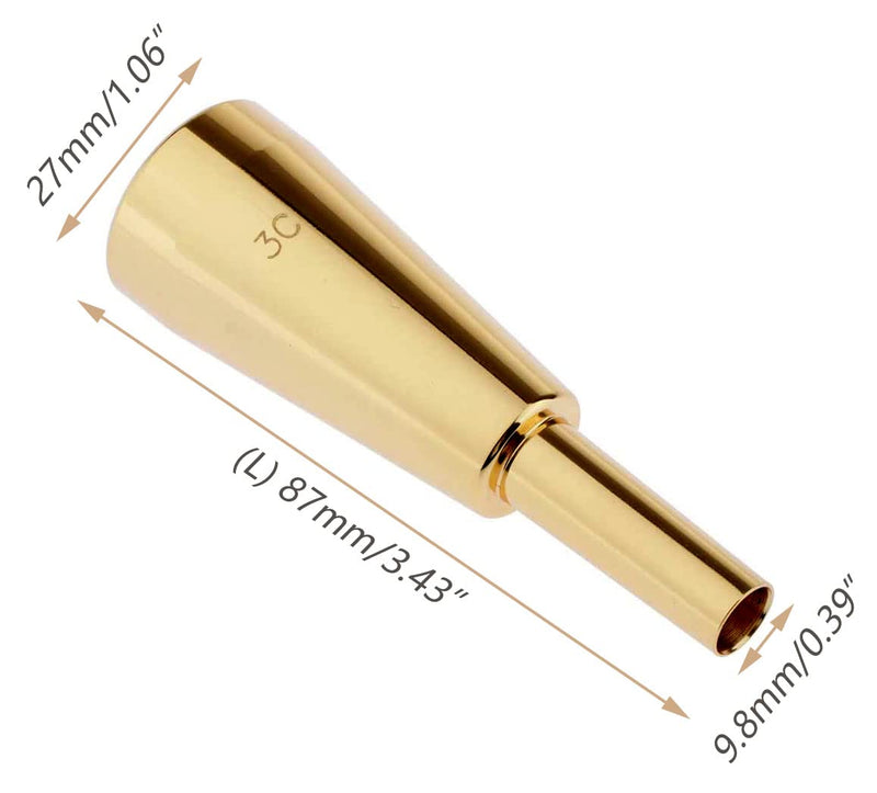 Heavy-Duty Trumpet Mouthpiece 3C Mouthpiece Compatible for Professional Players 9.8mm Outer Diameter