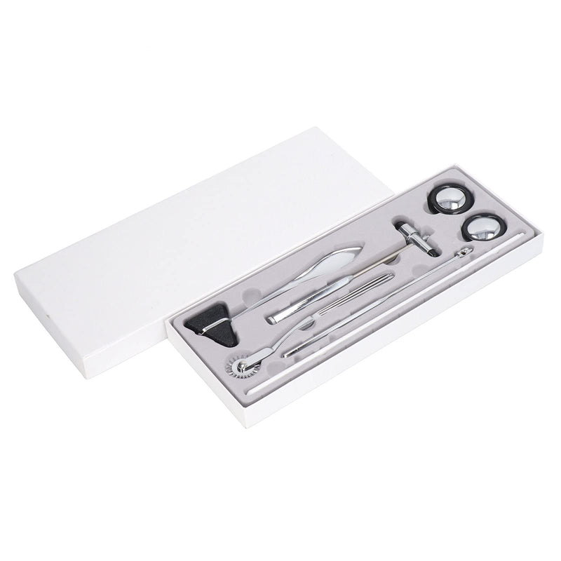 Neurological Reflex Hammer Set, 5 Pieces, Medical Neurological Hammer Set Made of Stainless Steel, Multifunctional Portable Reflex Hammer for Examination of the Nervous System