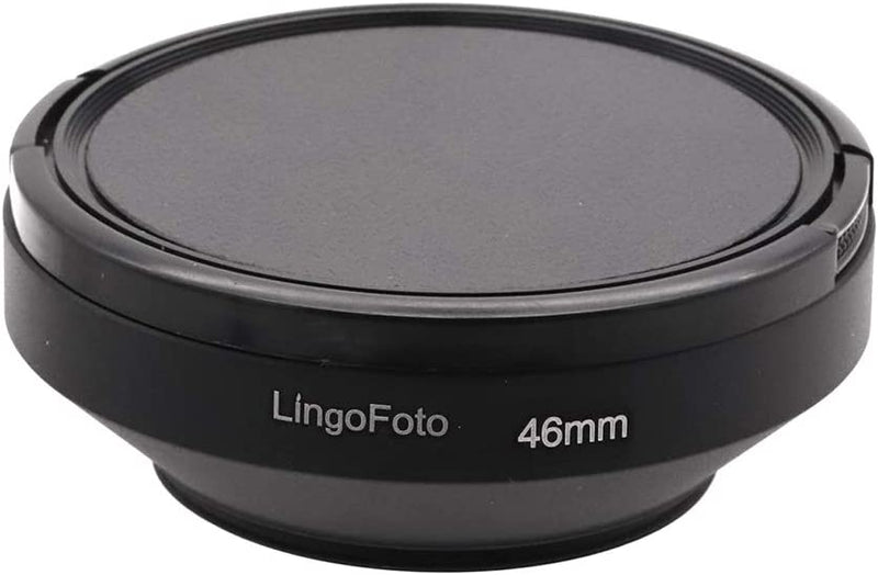 Fotasy Metal Screw-In Lens Hood for Panasonic Lumix 14mm F2.5 /Panasonic 20mm f1.7 Lens/ Olympus M.Zuiko 17mm f1.8 Lens, 46mm Curved Lens Hood, Panasonic 20mm f1.7 Lens Hood, + Lens Cap