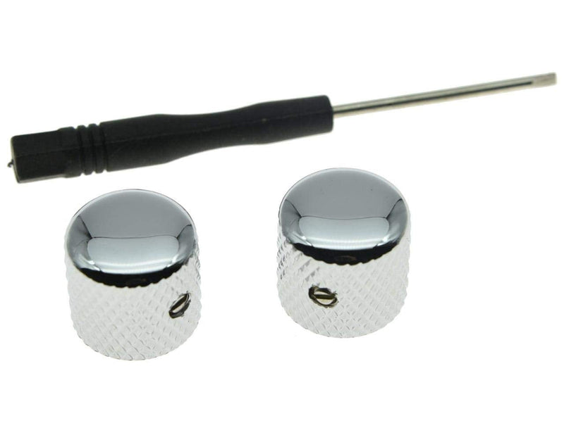 [AUSTRALIA] - KAISH Set of 2 Chrome Metal Guitar Dome Knobs Bass Knob with Set Screw for Telecaster/Tele Guitar 