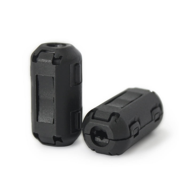 TOJOIN 10PCS Ferrite Bead Clip on Ferrite Core RFI EMI Noise Suppressor Ferrite Rings Cable Clip for Phone, TV, Speaker, USB Radio, Audio Equipment 9mm Inner Diameter Black 9mm-10pcs
