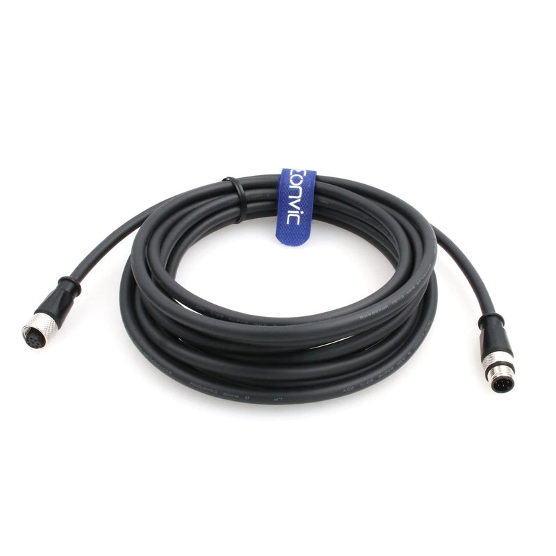 Industrial M12 8 Pin Male to Female Aviation Sensor Connector Waterproof M12 A Code Shielded Signal Cable (8M/26.2ft) 8M/26.2ft