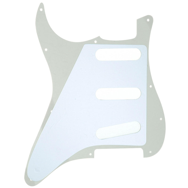 [AUSTRALIA] - Musiclily SSS 11 Hole Strat Pickguard ST Pick Guard Scratch Plate for Fender USA/Mexican Standard Stratocaster Modern Style Electric Guitar, 3Ply Aged White 3ply Parchment 