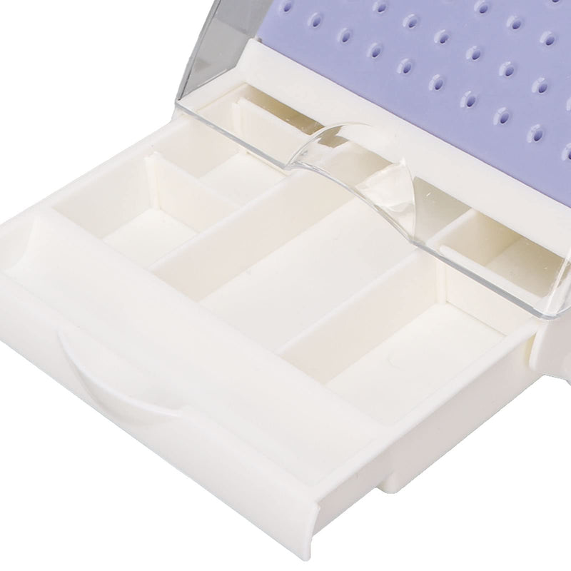 Dental Bur Block 142 Holes Bur Box Bur Holder, Annhua Dental Bur Organiser Plastic with Lid Case for Needle, Bur, File