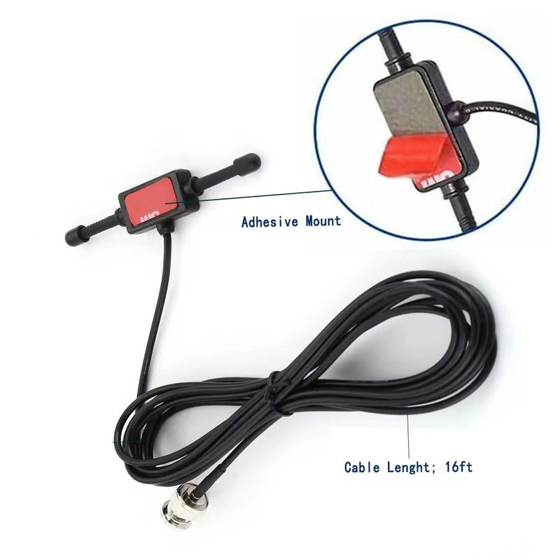 VHF UHF Car Truck Police Scanner Adhesive Mount 16ft Antenna Vehicle Ham Radio Amateur Radio Mobile Scanner BNC Male Compatible with Uniden Bearcat Whistler Radio Shack Radio Scanner