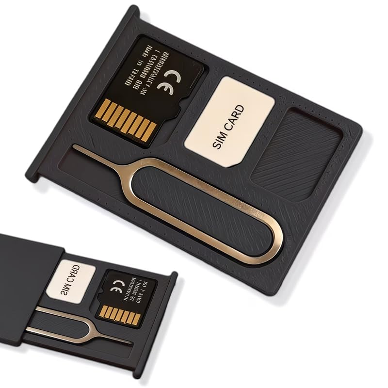 1PCS SIM Card Storage Case with SIM Eject Pin Portable Mini Safe Holder for SIM TF Memory Cards Organizer (Orange) Orange