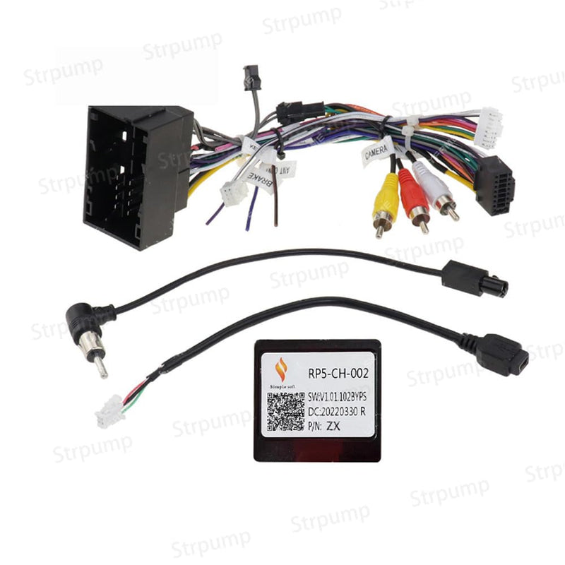 16Pin Car Radio Stereo Power Retrofit Harness Cable Wire for Jeep Grand Cherokee Wrangler Dodge Durango RAM Radio Antenna Adapter Can Bus Decoder Harness+CH-002