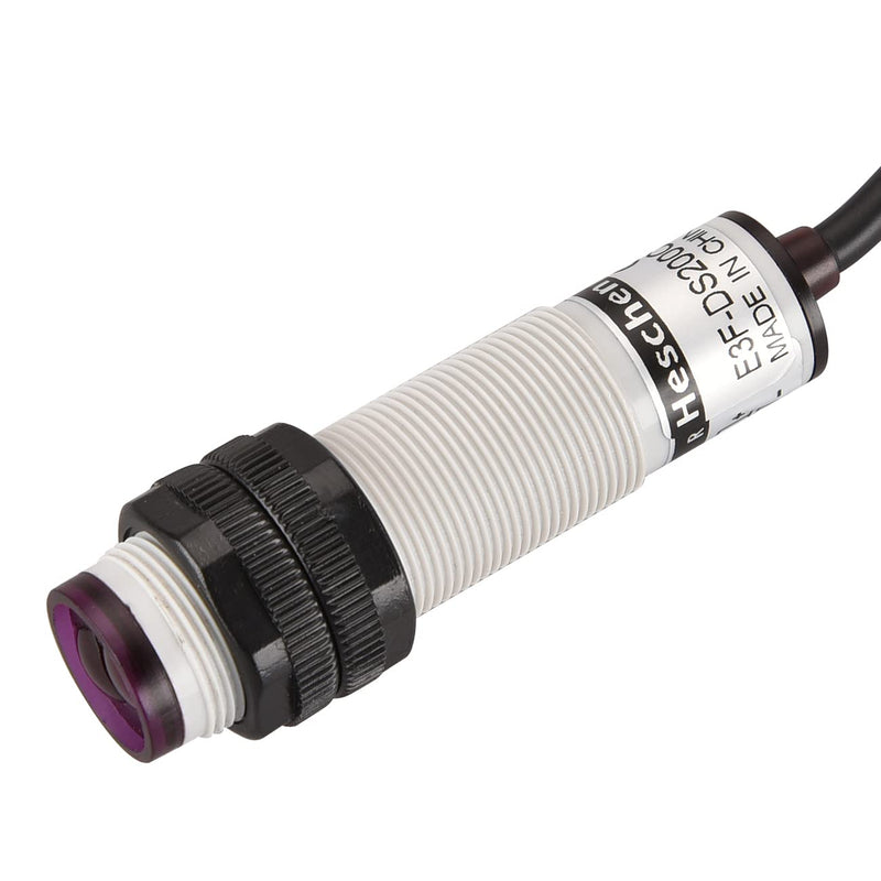 M18 Column Infrared Photoelectric Proximity Switch, Diffuse Reflection Type, E3F-DS200C3, Detection Distance 10-200CM, 10-30VDC 200mA, NPN NO+NC, 4 Wire