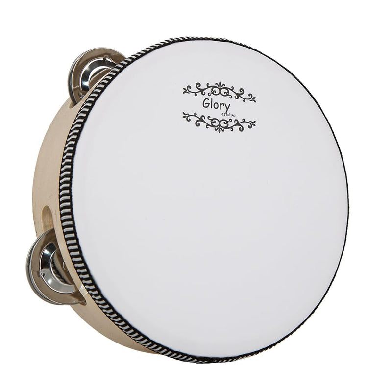 [AUSTRALIA] - Glory Hand Held Tambourine Drum 6 inch Bell Birch Metal Jingles Percussion Gift Musical Educational Drum Instrument for KTV Party Games (6 inch) 6" 