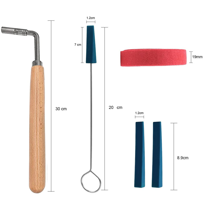 Ecloud Shop Piano Tuning Kit Piano Tunning Wrench Hammer Tools Accessories Set Rubber Mute Felt Temperament Strip for Beginners and Professionals 6-piece adjustment set