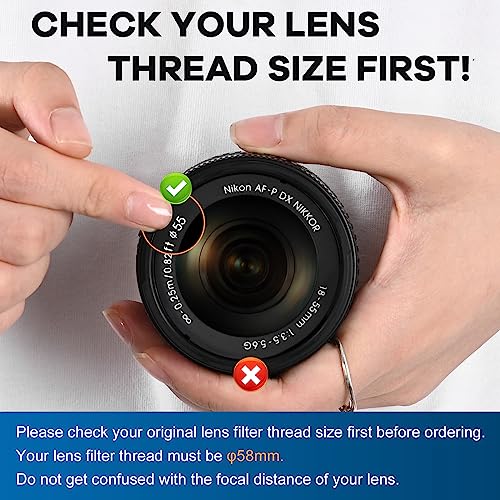 Lightdow 58MM 0.43x High-Definition Wide Angle + Macro Lens Attachment for Canon EOS Cameras - Enhance Your Photography Creativity (φ58mm) φ58mm