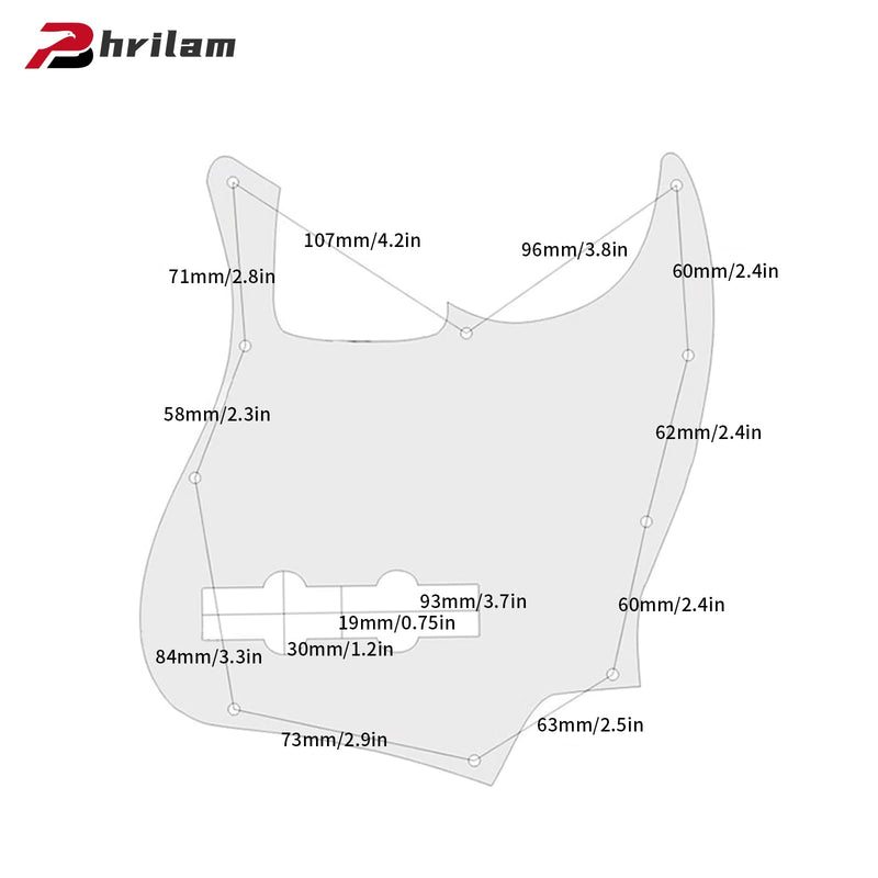 [AUSTRALIA] - 10-Hole J Bass Pickguard for Fender American/Mexican-Made Standard Jazz Bass | Multiple Color Options - Retro Turtle 