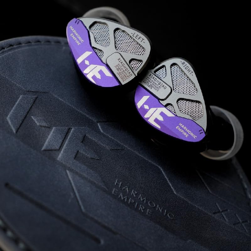HE Xiao Qiao Semi-open Single Dynamic In Ear Monitors, 10mm Graphene Diaphragm Dynamic driver IEM, Gaming IEM Earphones, HiFi Wired Earphones with 5 Axis CNC Hyper Presicion Resin (Purple, 4.4mm) Purple
