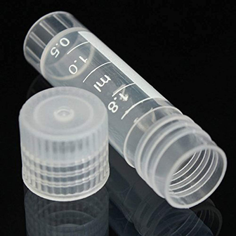ChenXi Shop 20pcs 2ml Graduated Cryoval Cryogenic Plastic Vials Self Standing with Cap
